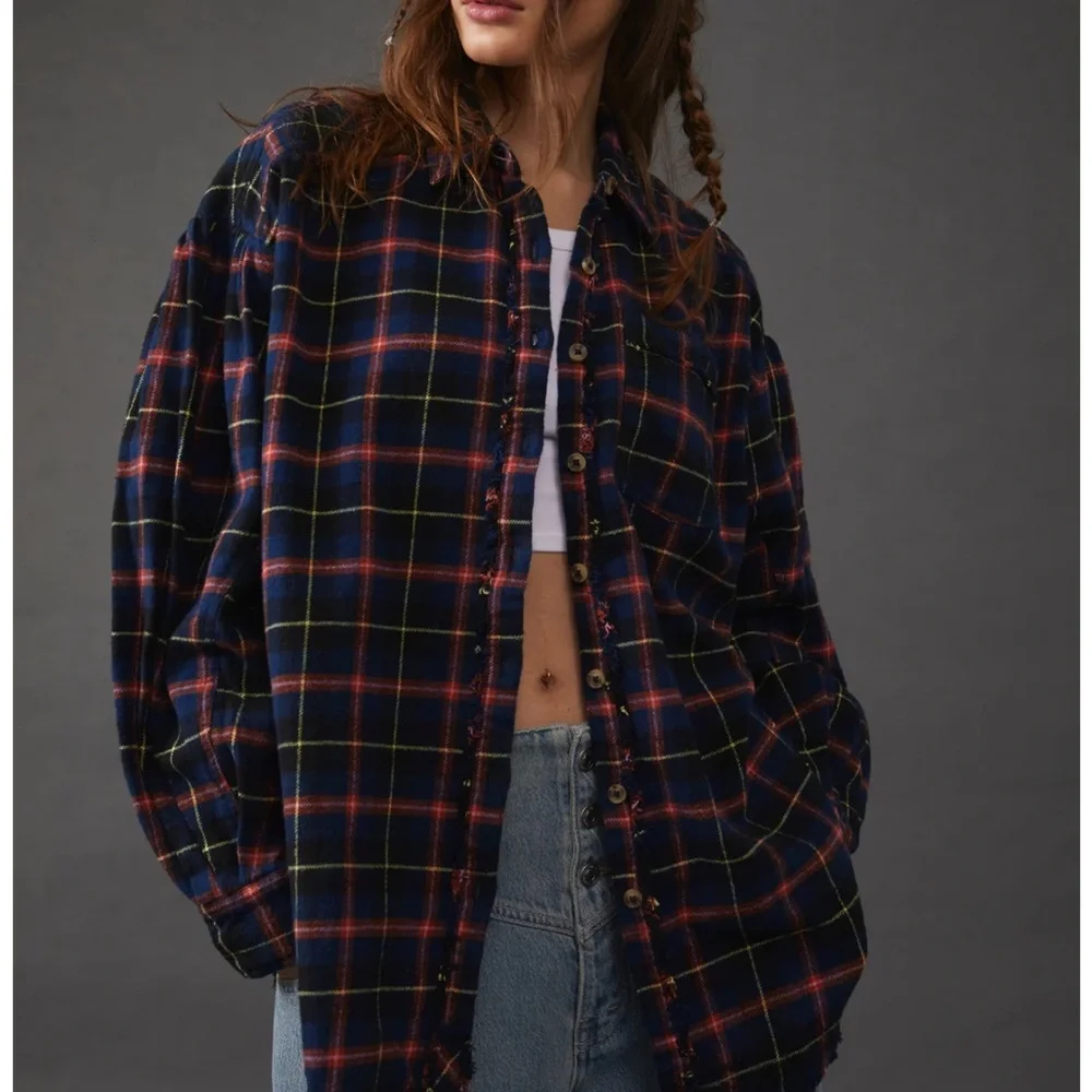 Free People We The Free happy hour plaid top - Picture 1 of 5